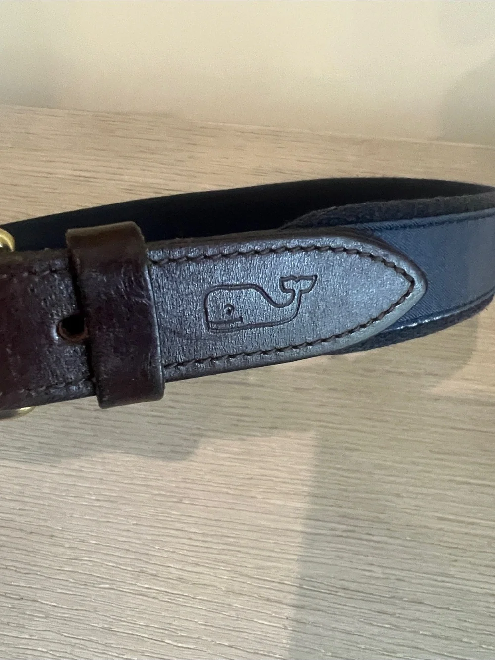 Boys Vineyard Vines Navy Fabric Belt with American Flag Motif size 26